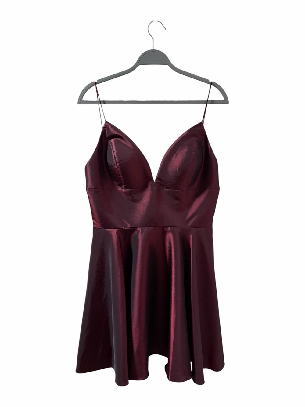 Sherri Hill 52155 Wine Taffeta Cocktail Dress Size 14 New w/ Imperfections